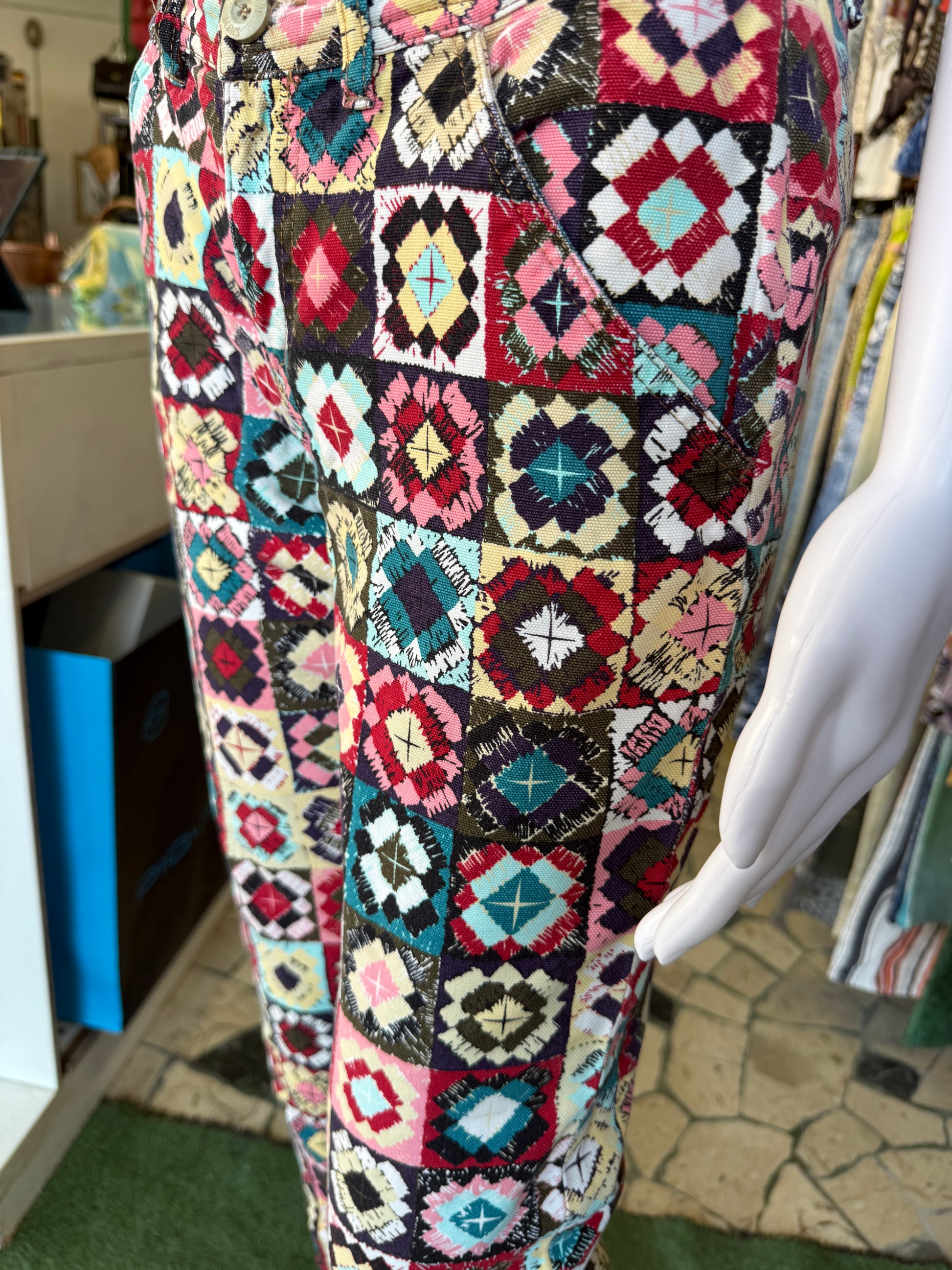Jeans Capri Moschino patchwork 00s