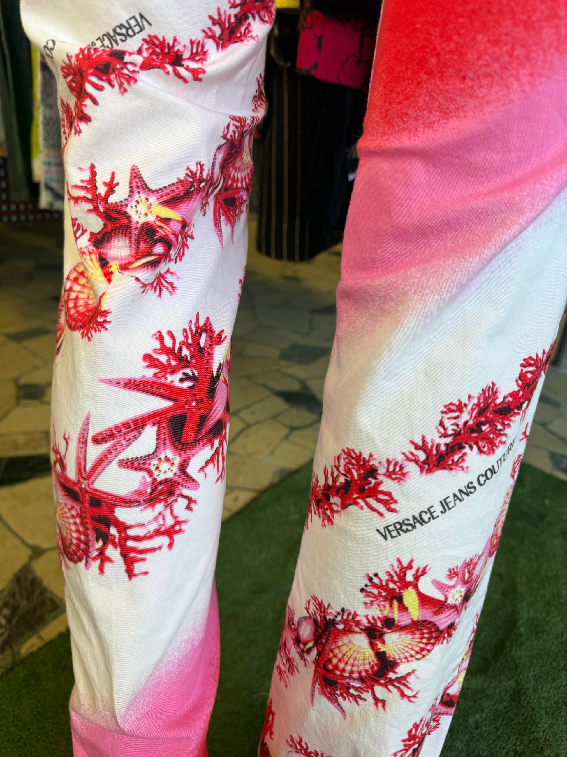 Jeans Versace coralli e conchiglie 2000”