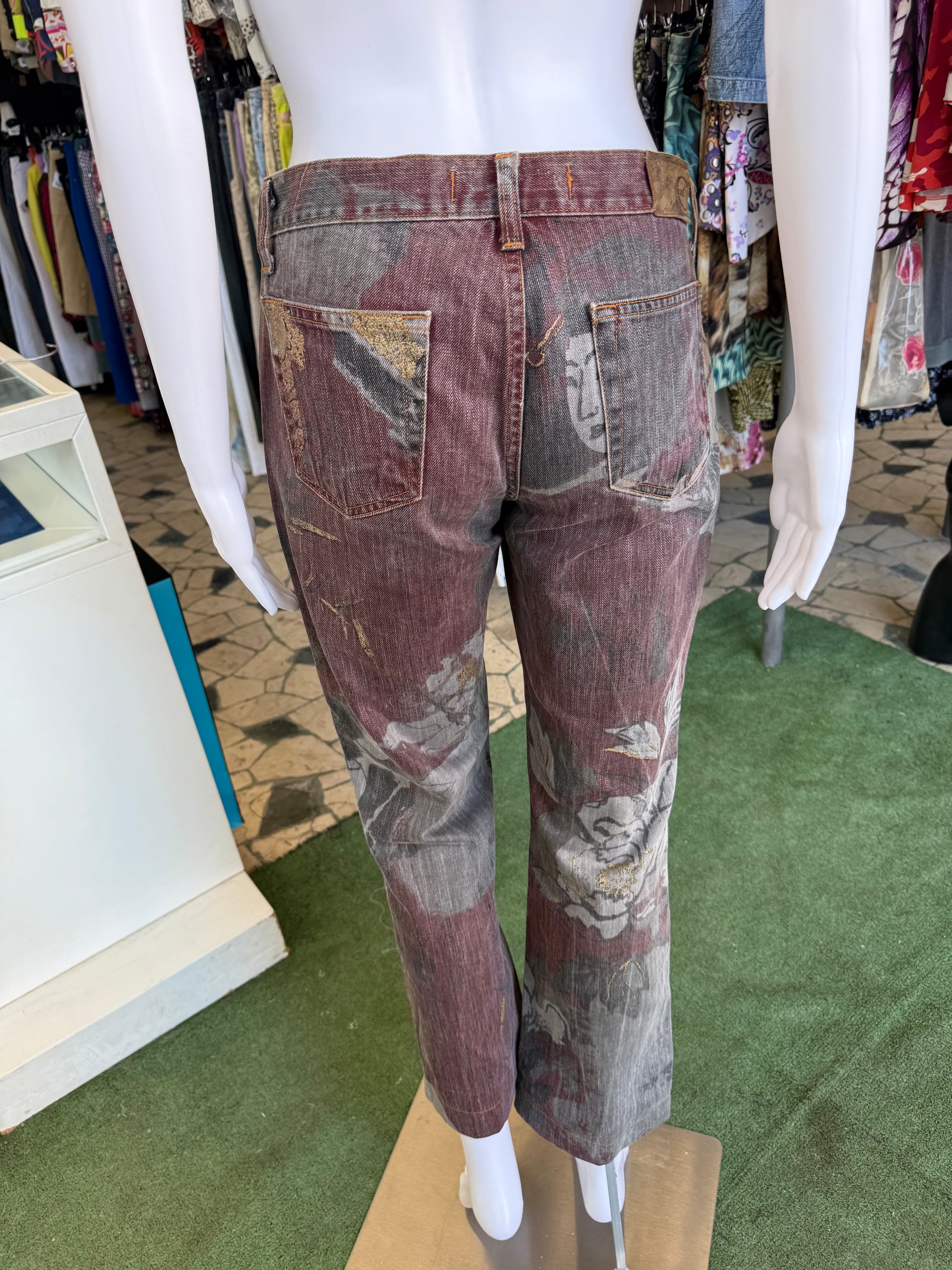 Jeans Roberto Cavalli jeisha giapponese 00s