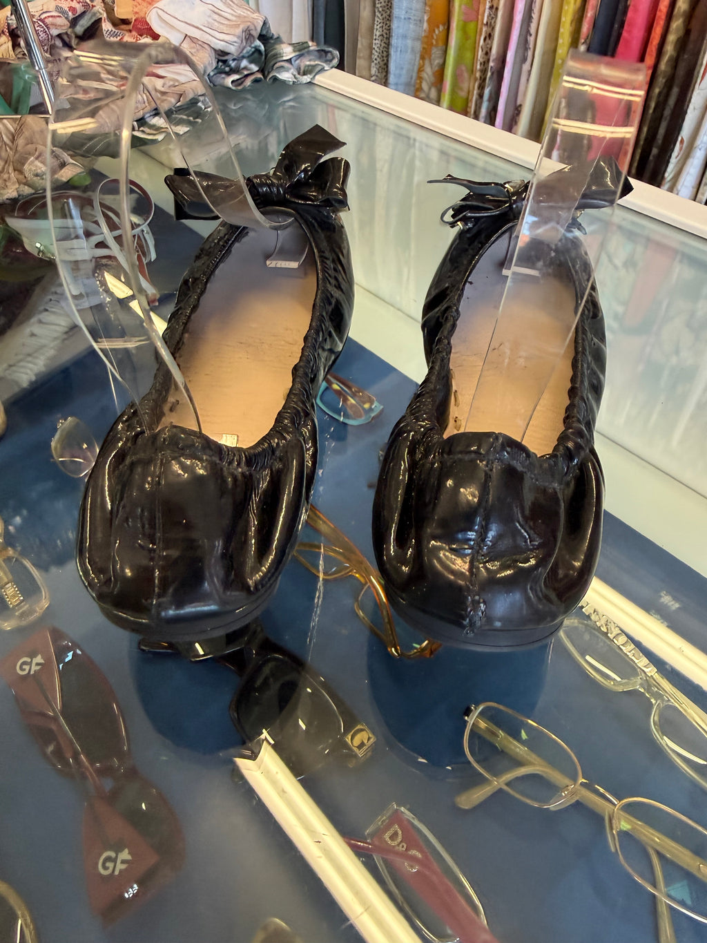 Ballerine Miu Miu pelle e cristalli 00s
