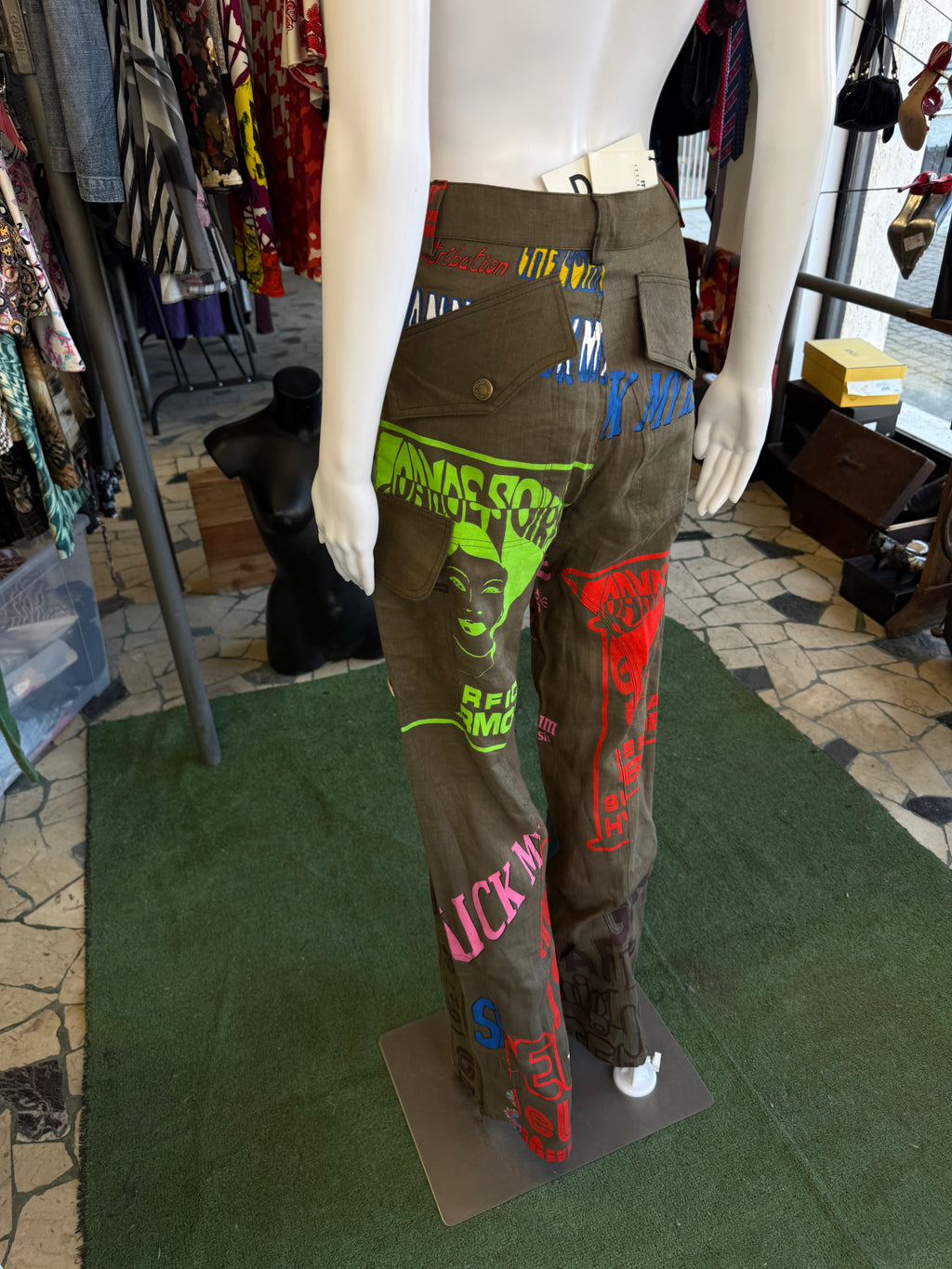 Pantalone Dolce & Gabbana cargo FW2004 lino stampato  nuovo