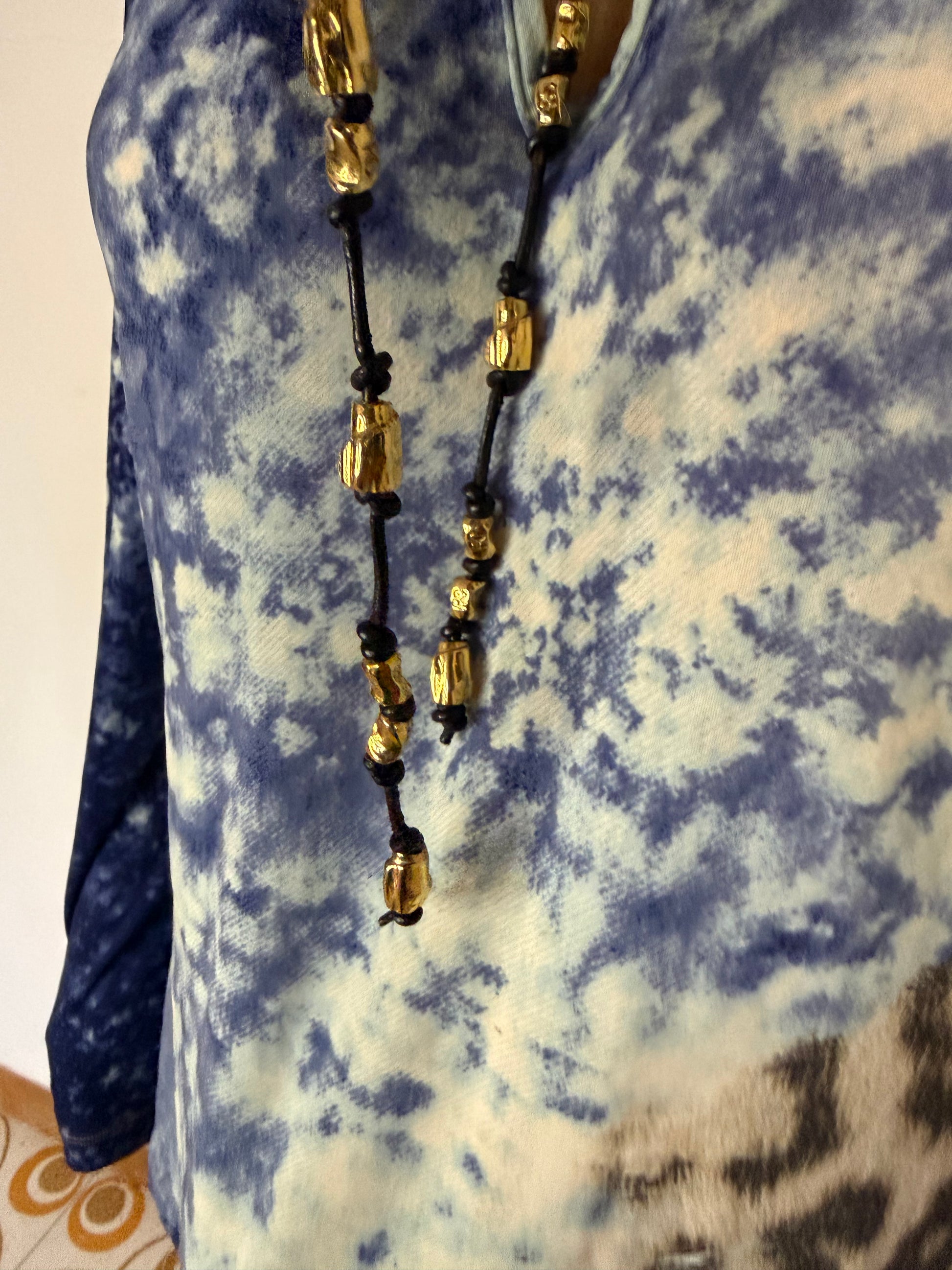 Top manica lunga leopardo e oceano Roberto Cavalli FW2001