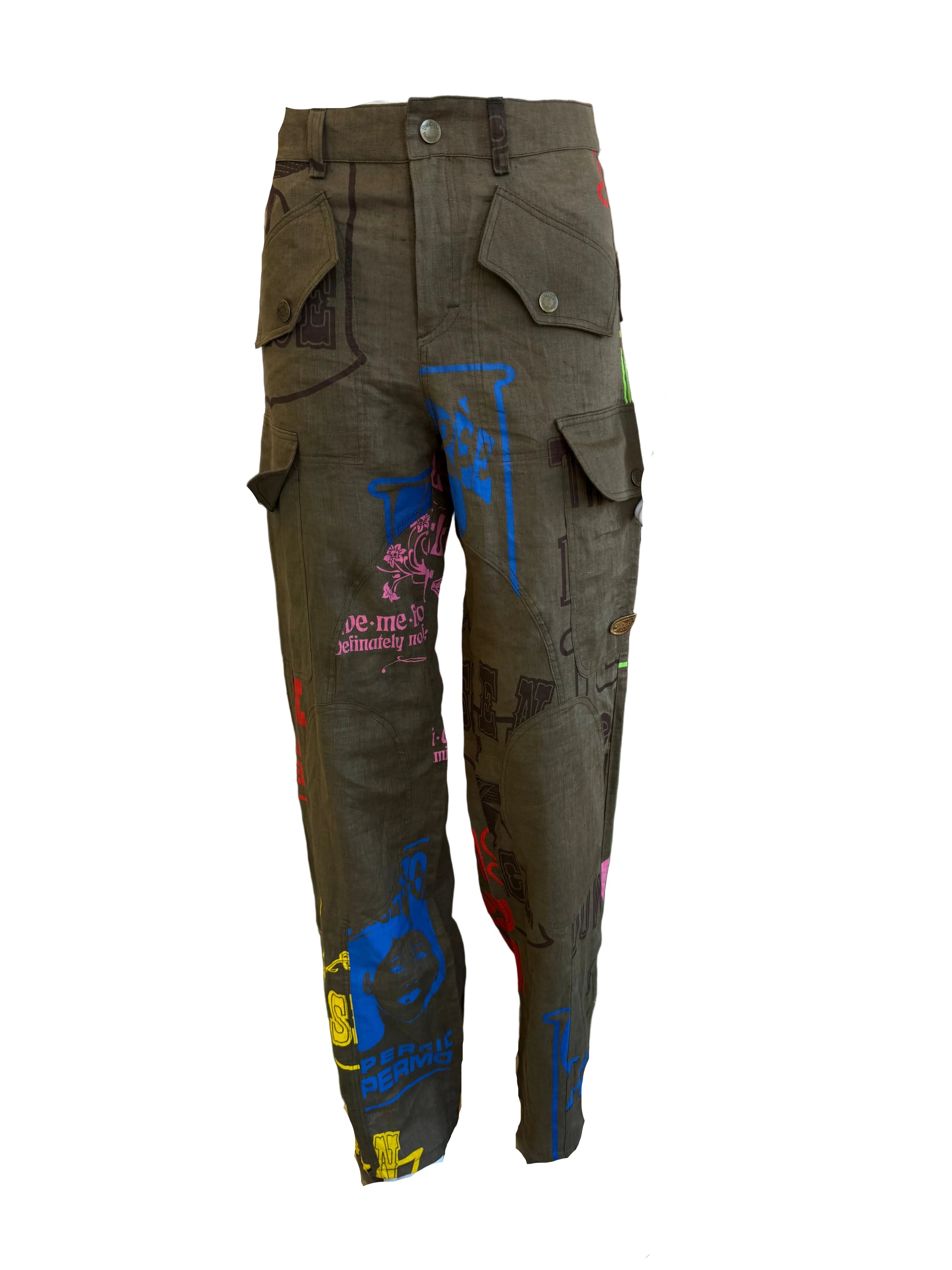 Pantalone Dolce & Gabbana cargo FW2004 lino stampato  nuovo