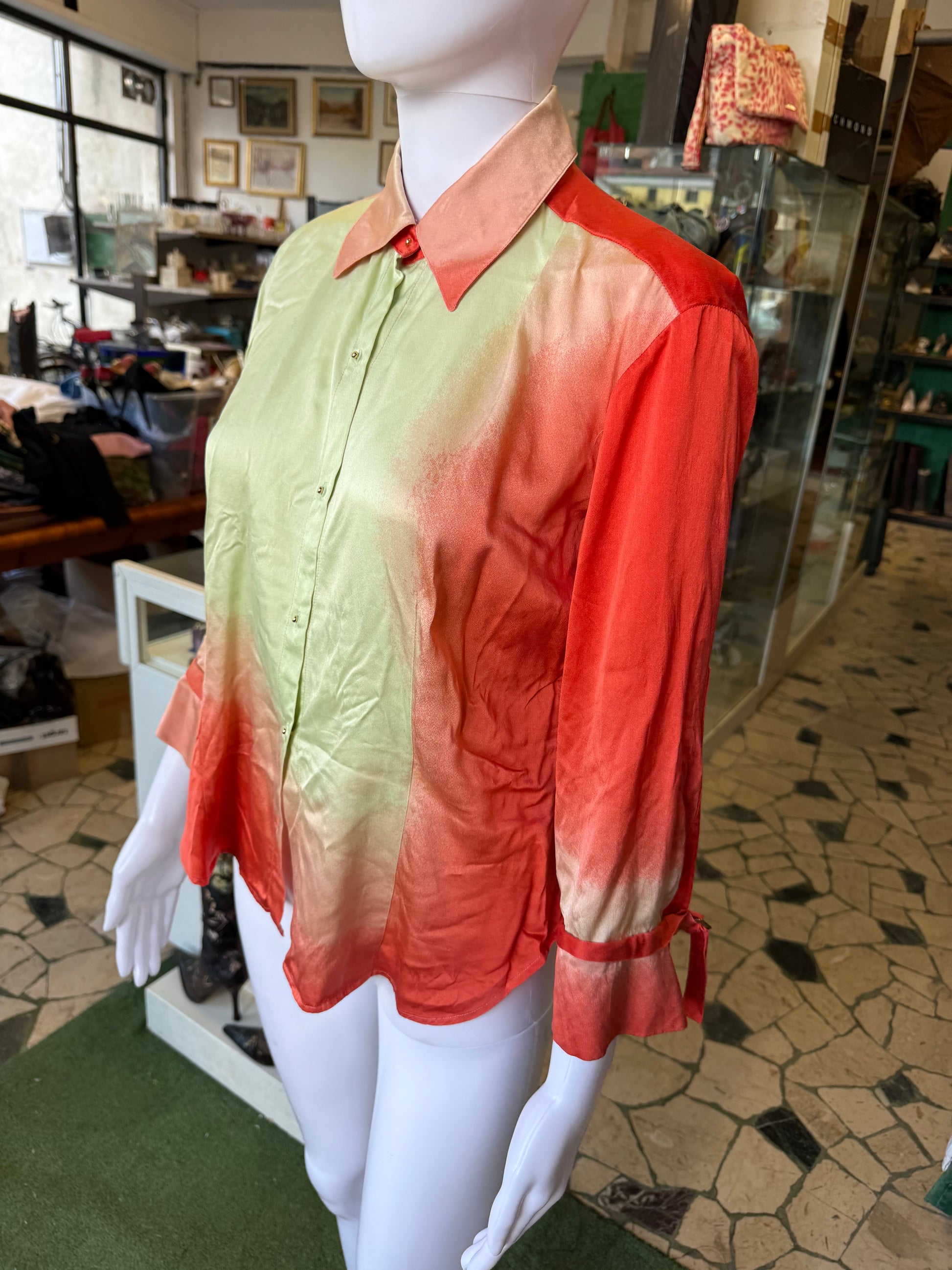 Camicia Roberto Cavalli SS2001 seta colorata