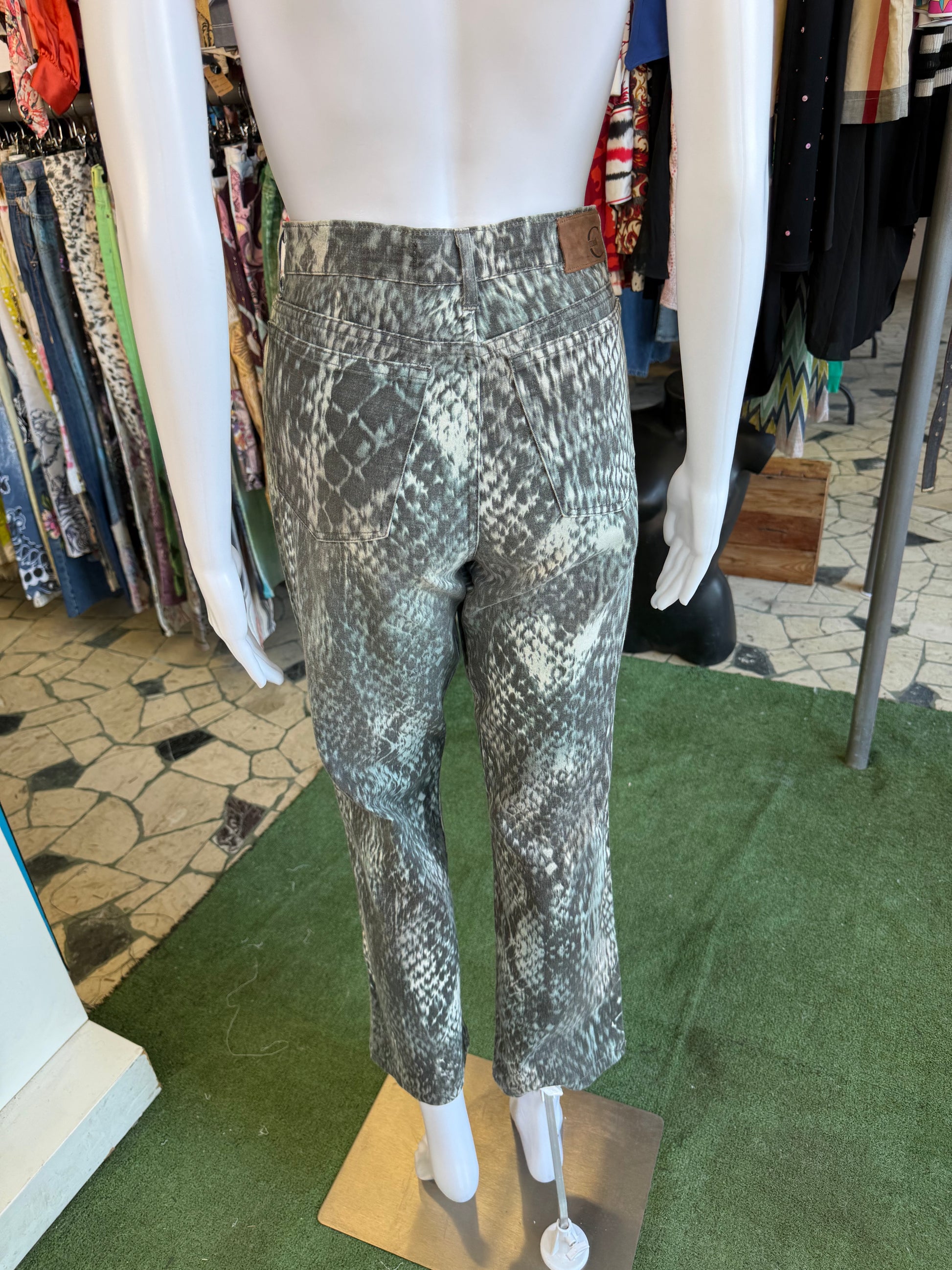 Jeans Roberto Cavalli pitone azzurro 00s