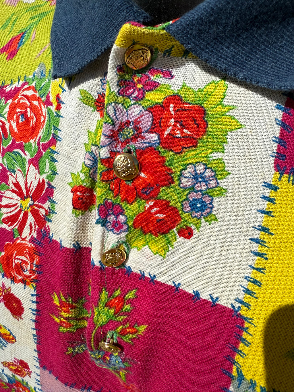 Polo uomo Versace anni 90" stampa patchwork floreale
