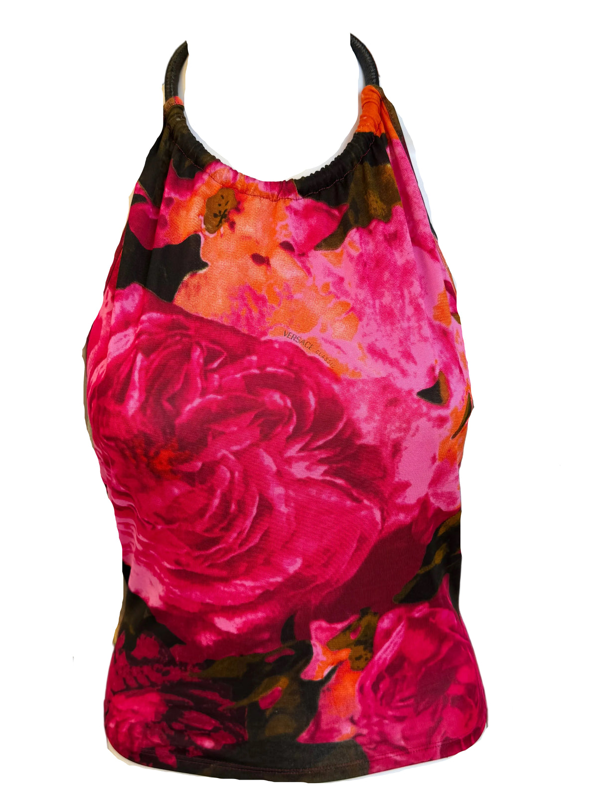 Top Versace fiori con collana 90s