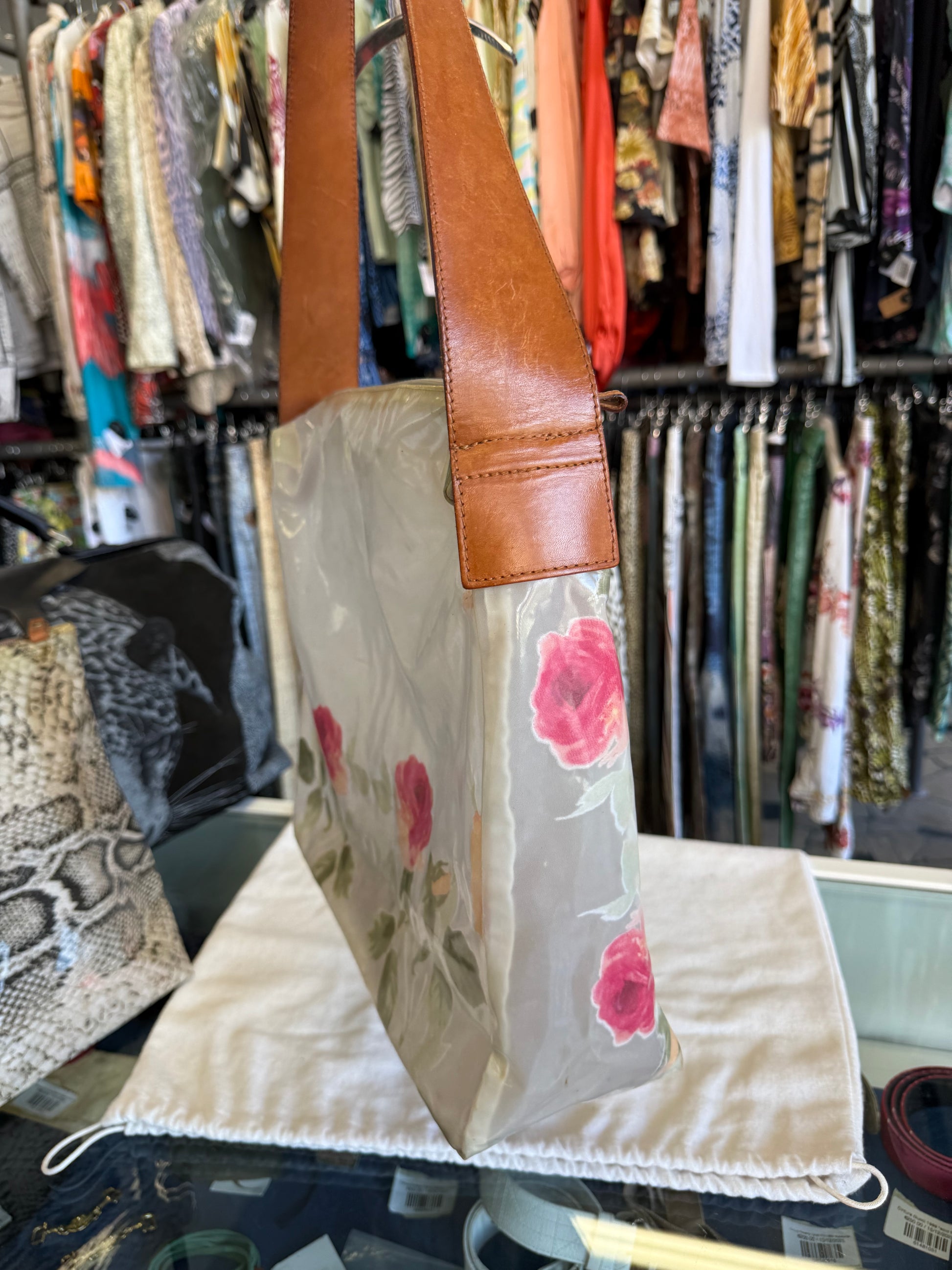 Borsa a spalla Roberto Cavalli SS1998 pitone e rose
