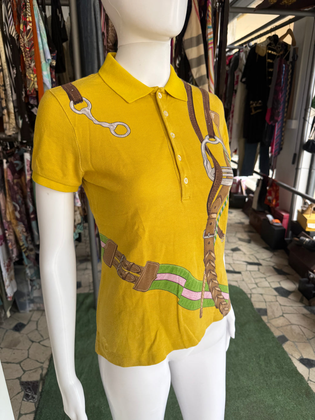 Polo Ralph Lauren stampa equestre speroni e cinghie 00s