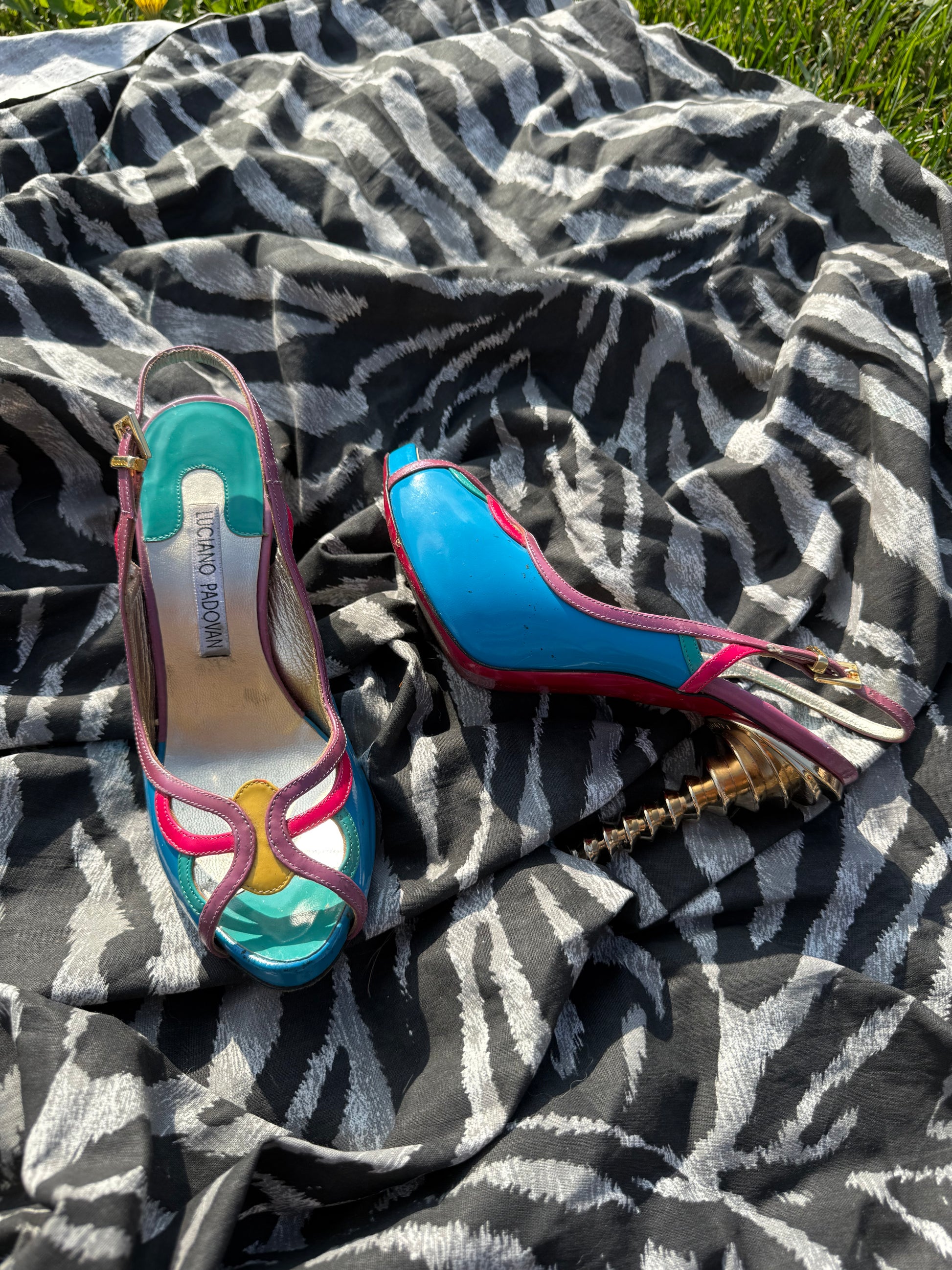 Sandali tacco alto slingback Luciano Padovan anni 90