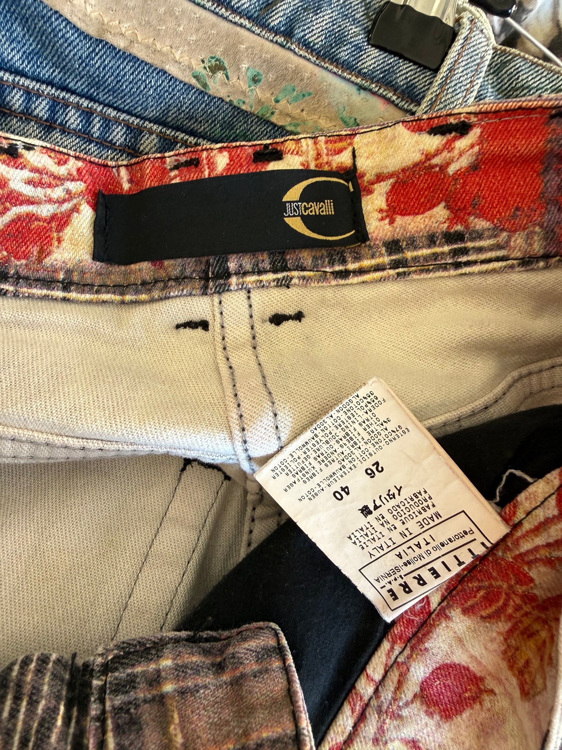 Jeans patchwork Roberto Cavalli Capri 2000s