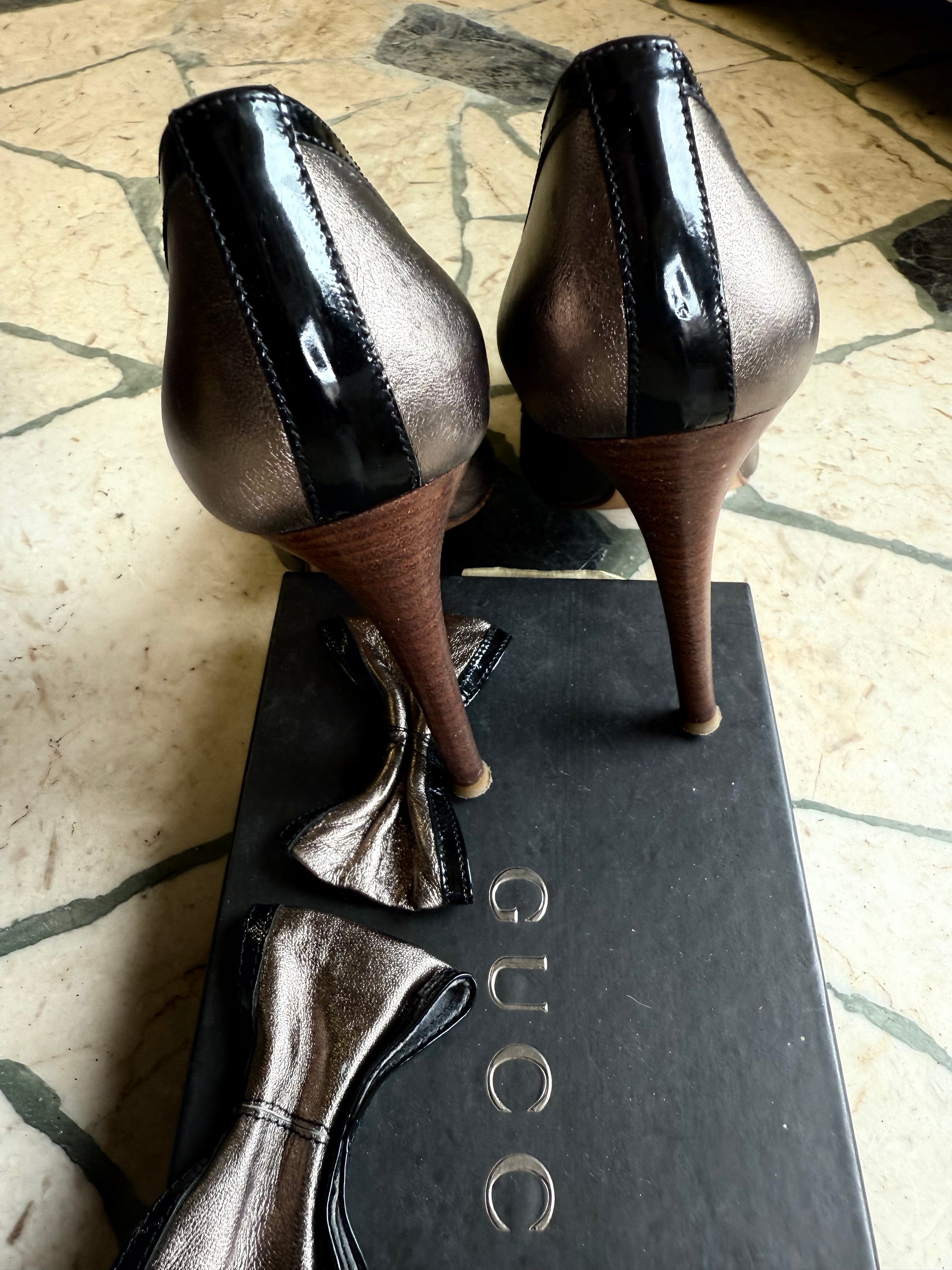 Décolleté Le Silla argento e nero