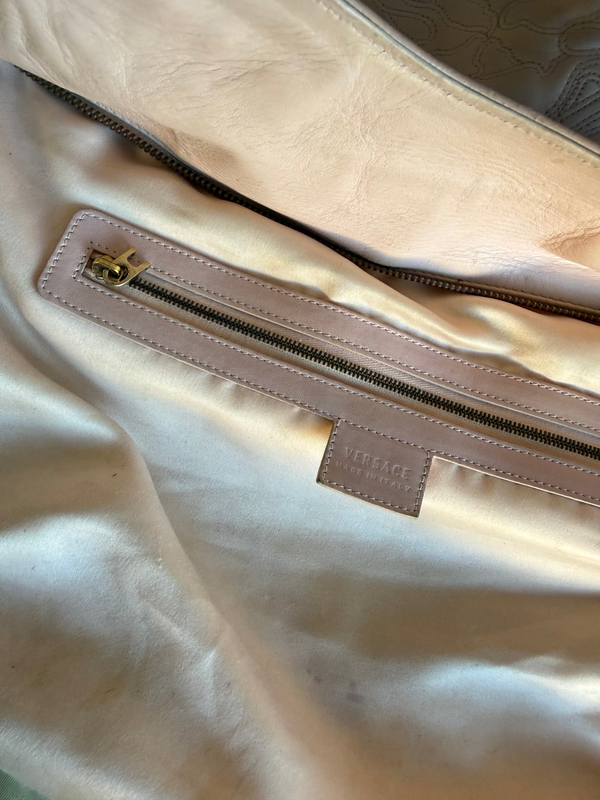 Borsa Versace barocco in nappa rosa