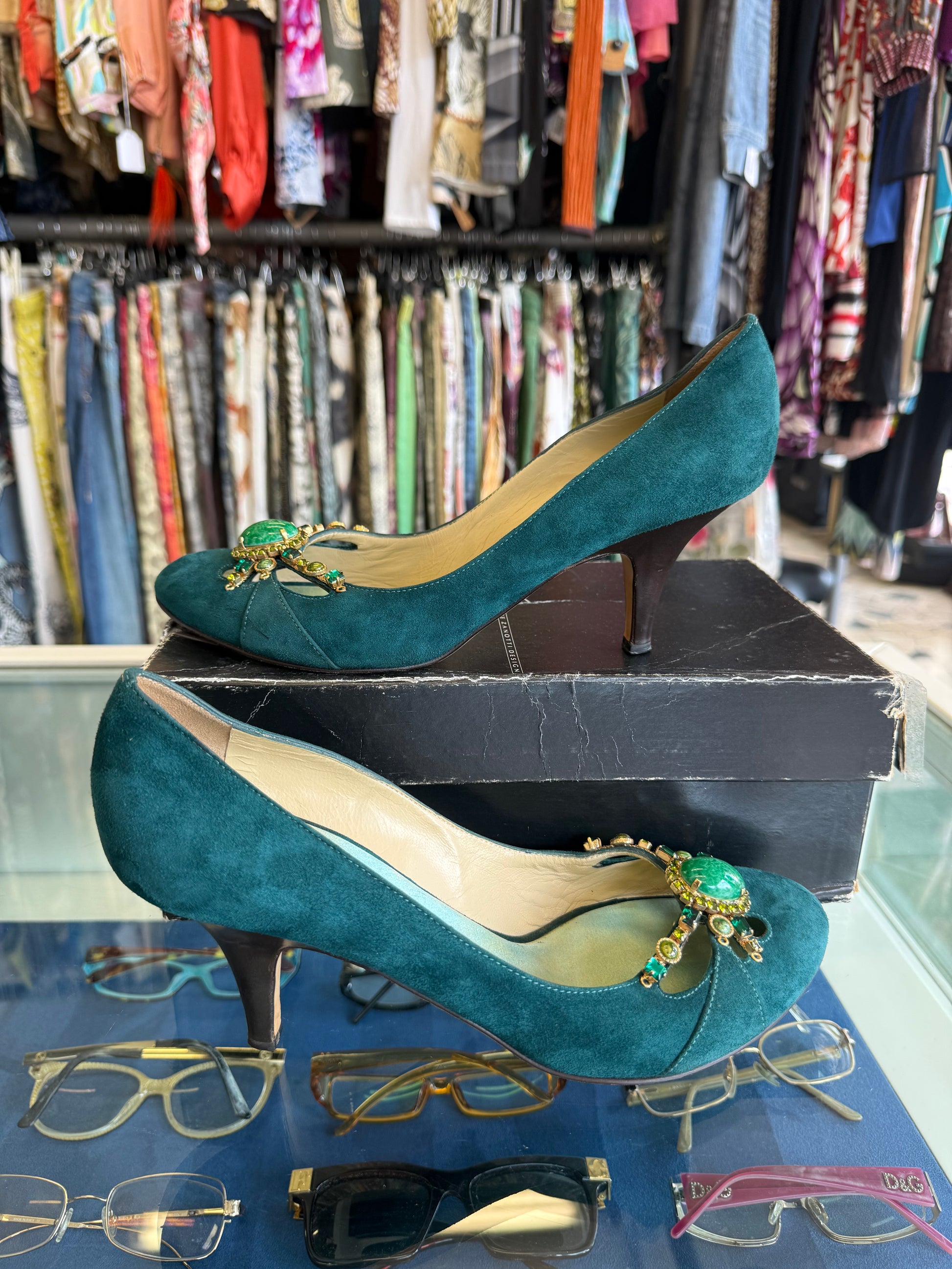 Tacchi Giuseppe Zanotti gioiello petrolio 00s