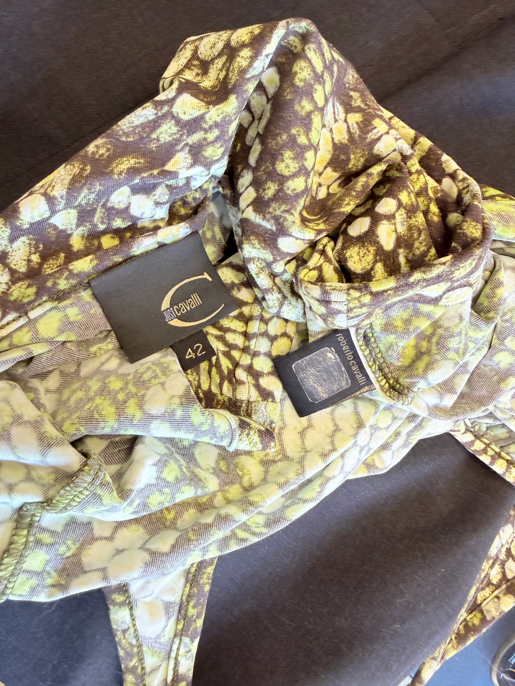 Top Roberto Cavalli pitone verde 00s