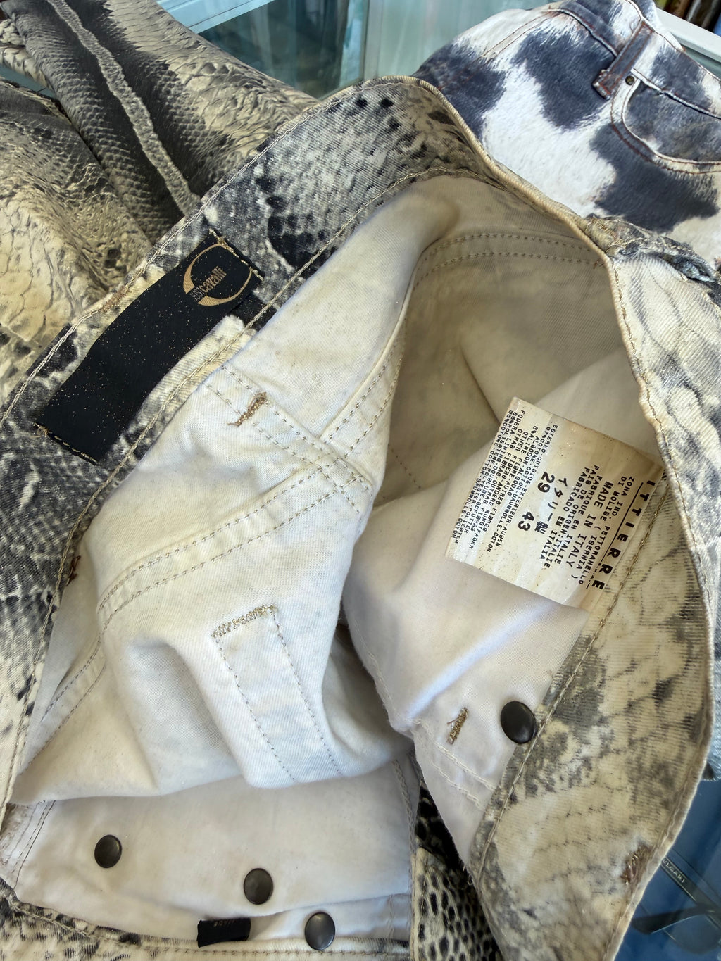 Jeans Roberto Cavalli pitone naturale 00s
