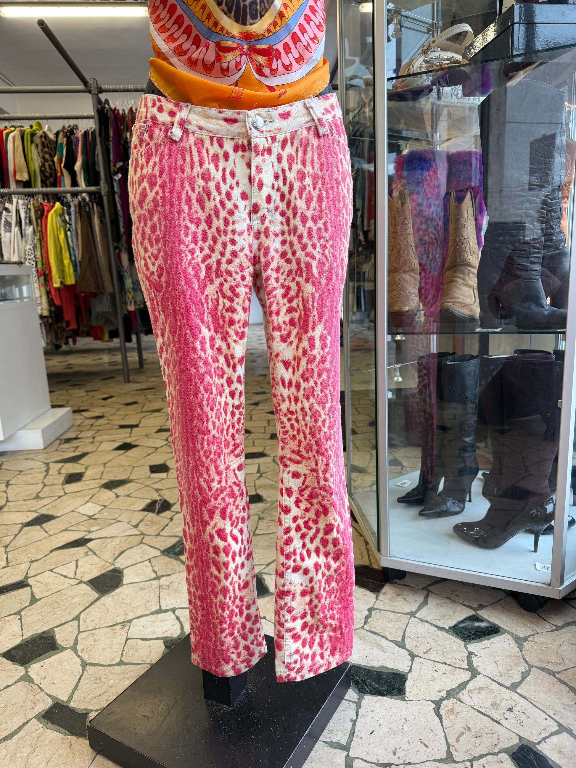 Jeans Roberto Cavalli SS2000 pink Leopard