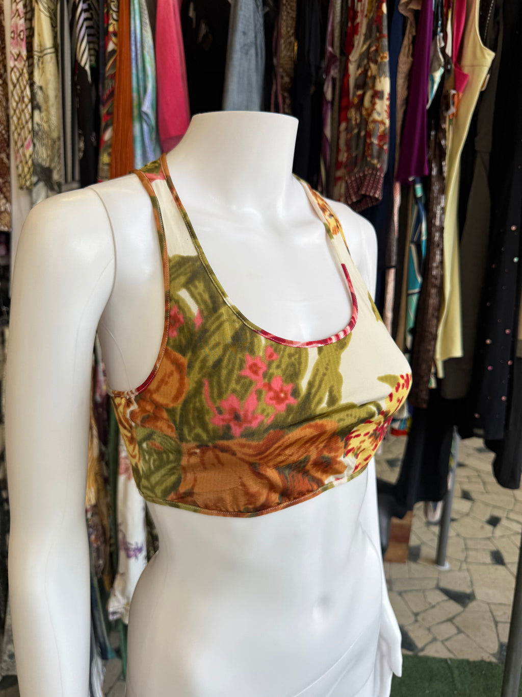 Top Gianfranco Ferrè fiori tropicali 00s
