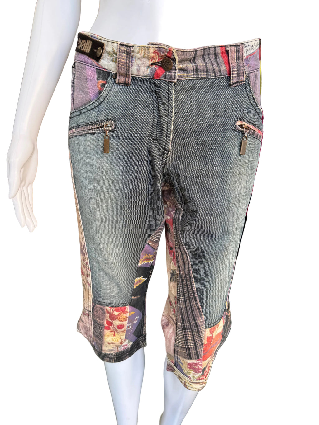 Jeans patchwork Roberto Cavalli Capri 2000s