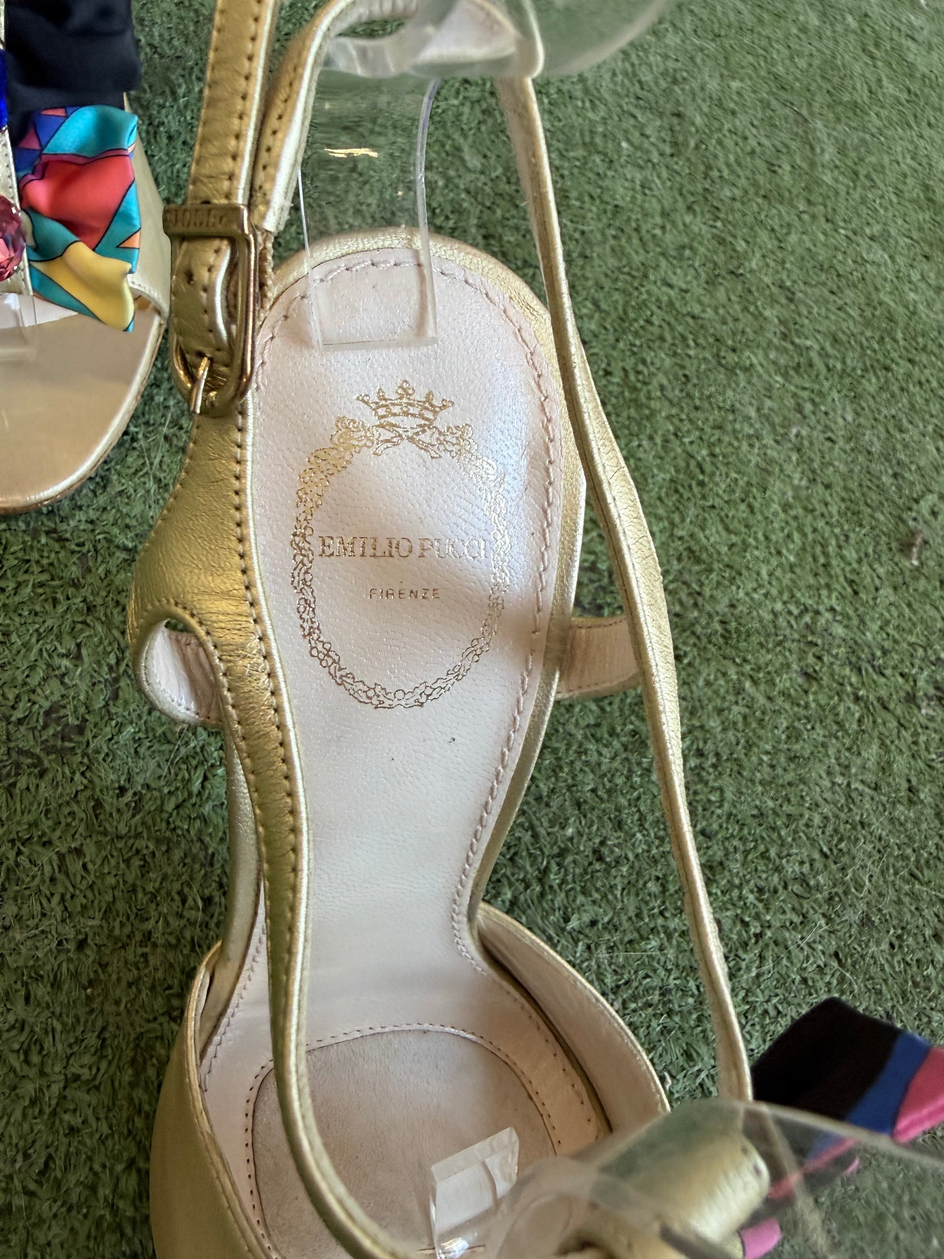 Sandali Emilio Pucci gioiello multicolore 2000s