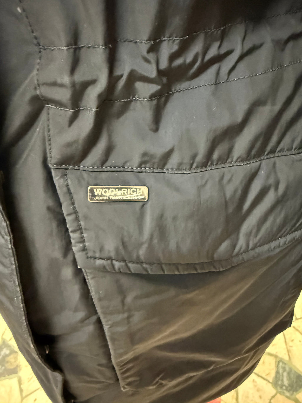 Giubbotto lungo Woolrich bordo coyote