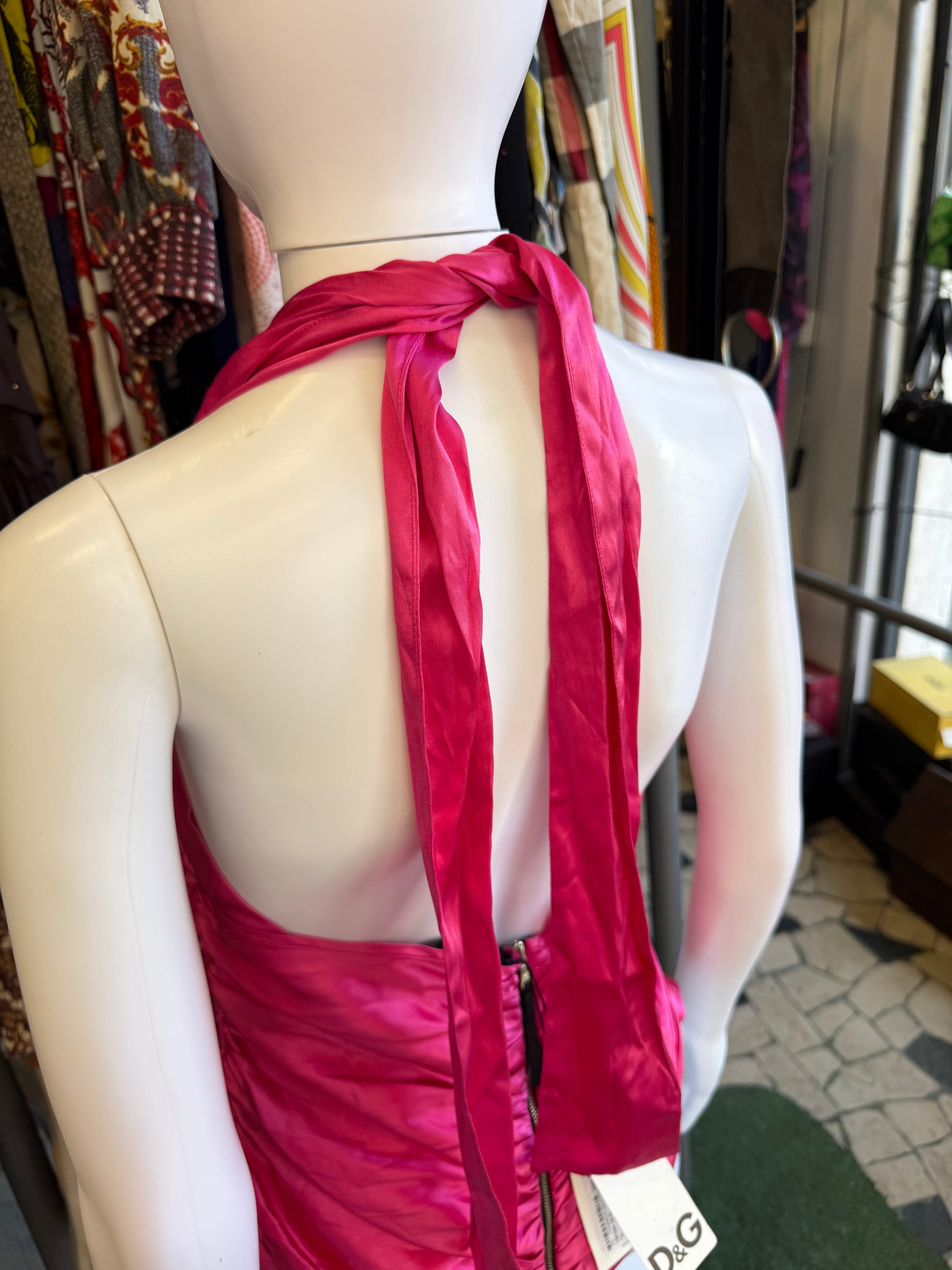 Top Dolce & Gabbana seta fucsia 00s