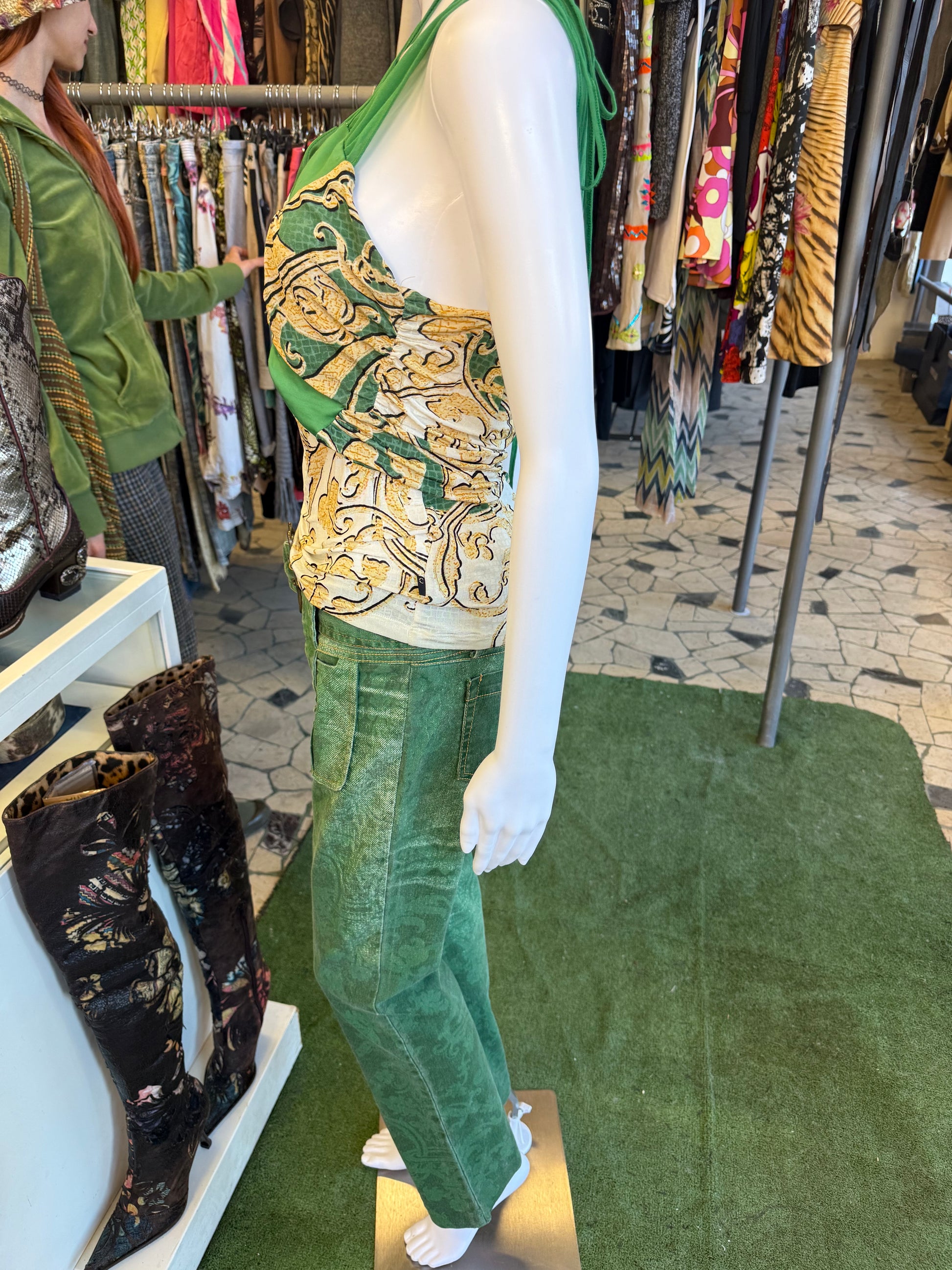 Set Roberto Cavalli verde barocco