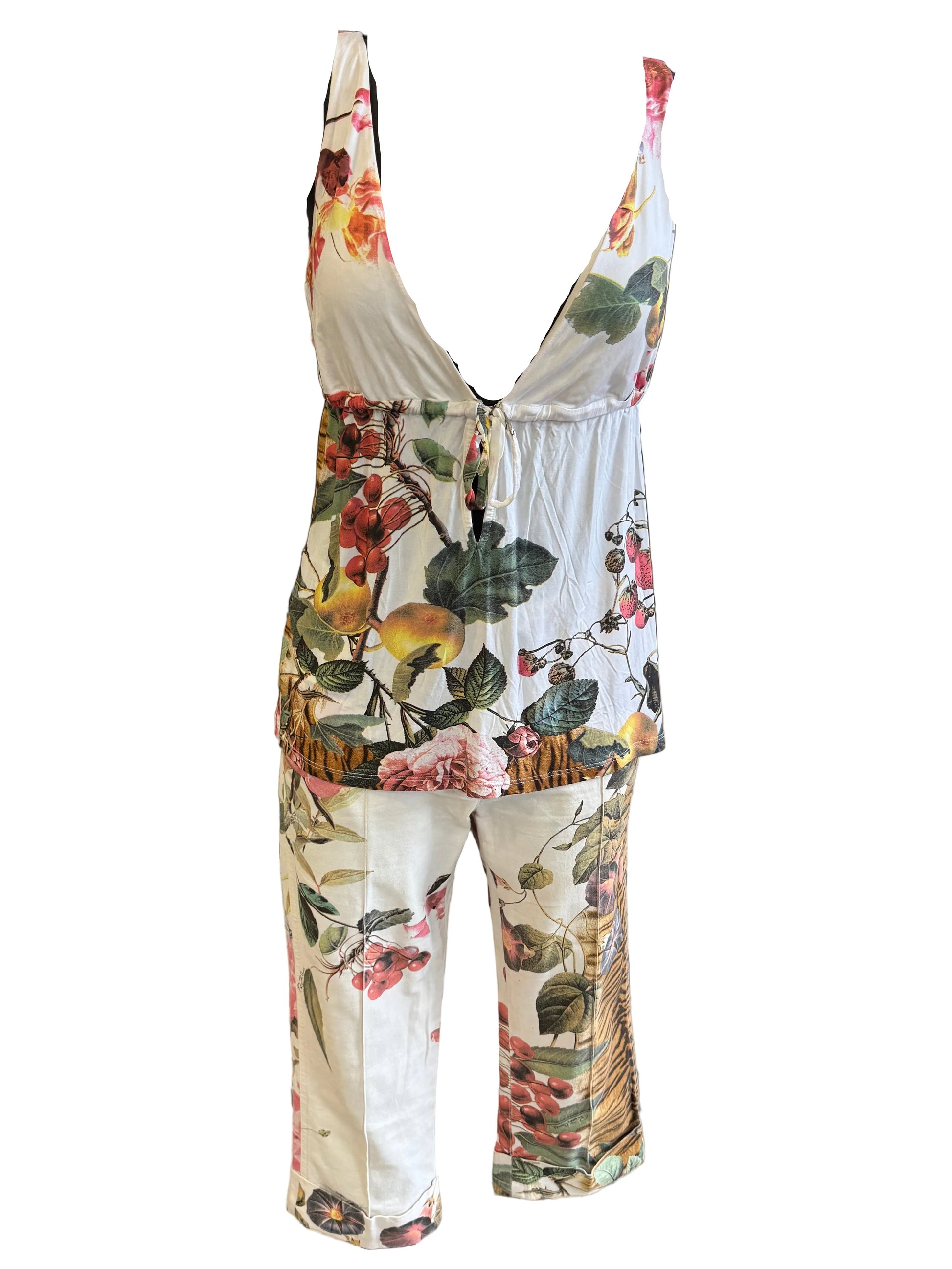 Completo Roberto Cavalli SS2005 tigre e fiori