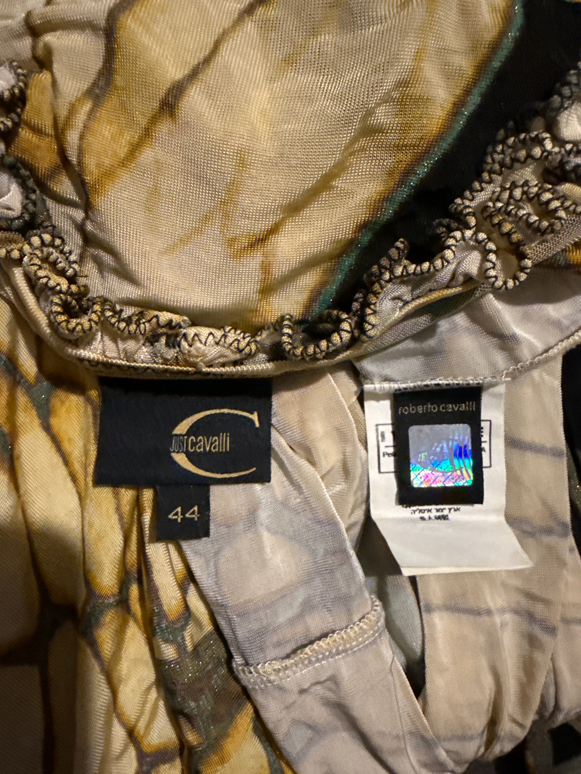Top squame cocco giallo Roberto Cavalli Just 2000”