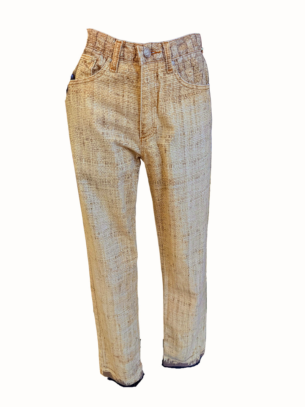 Jeans Roberto Cavalli SS1997 fieno e paglia giallo