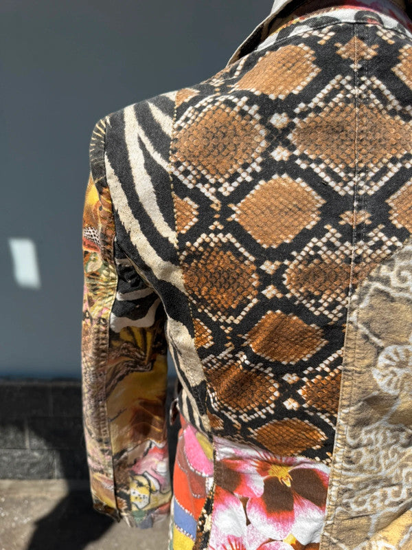 Completo giacca pantalone Roberto Cavalli SS2006 patchwork