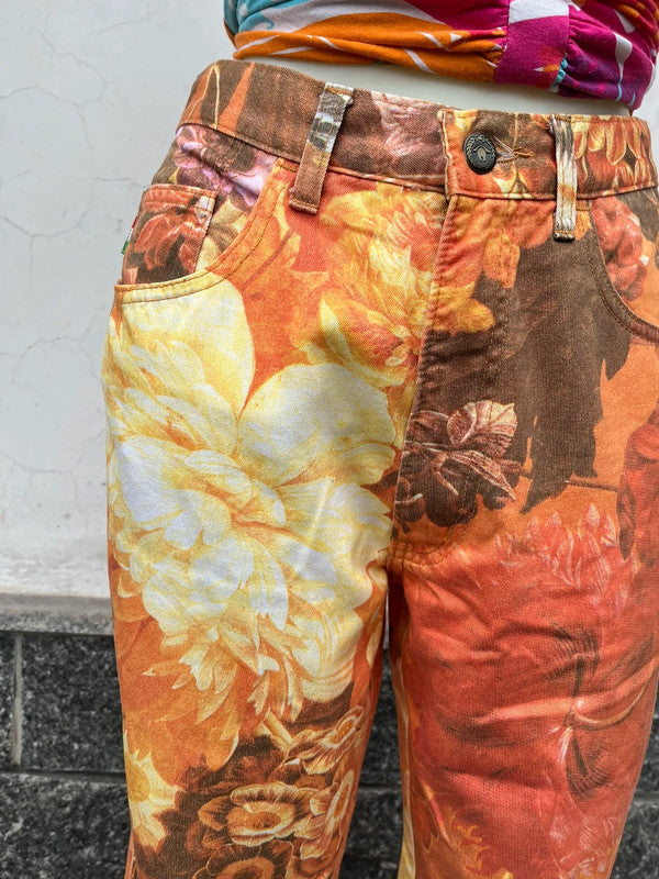 Jeans Moschino stampa fiori d'autunno TG 30