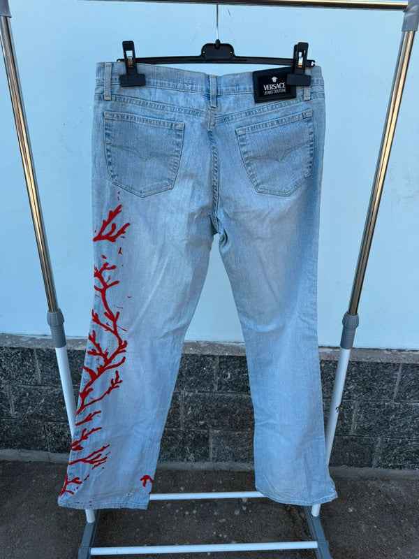 Jeans svasato Versace corallo