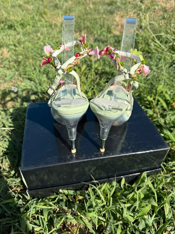 Sandali gioiello con tacco Casadei vigneto e foglie 🍃