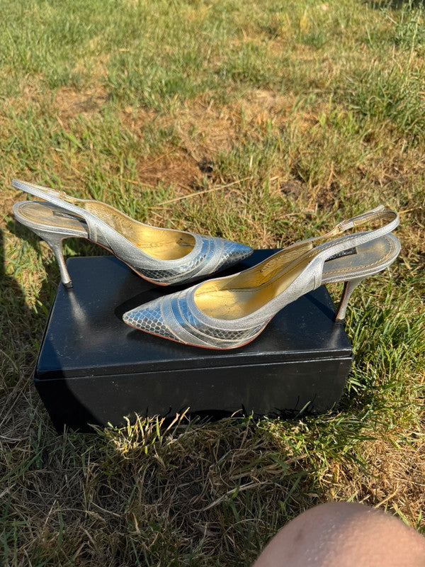Tacchi Slingback Dolce & Gabbana argento