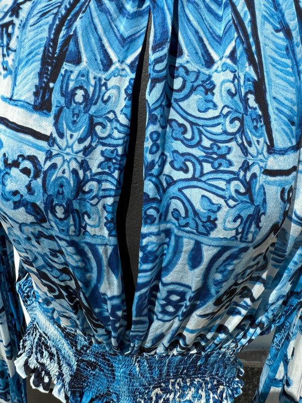 Top Roberto Cavalli FW2005 stampa vaso cinese