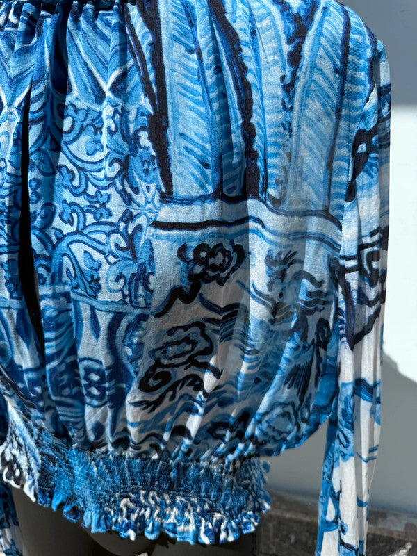 Top Roberto Cavalli FW2005 stampa vaso cinese
