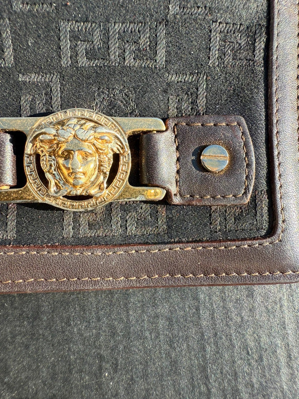 Portafoglio Versace con medusa e greca broccata