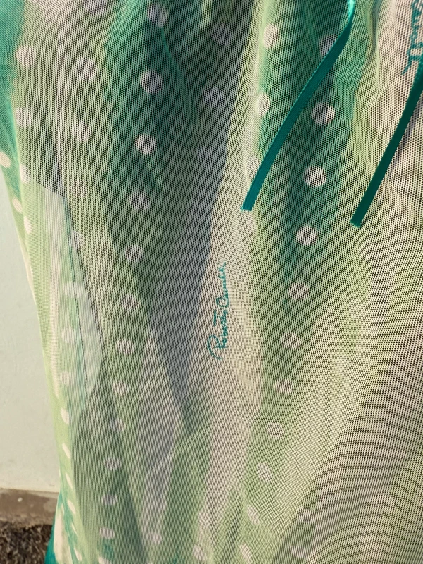 Top Roberto Cavalli 2005 circa verde acqua a pois nuovo