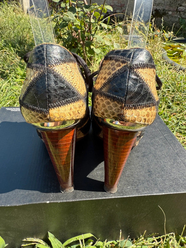 Scarpe con tacco Dolce & Gabbana patchwork pitone