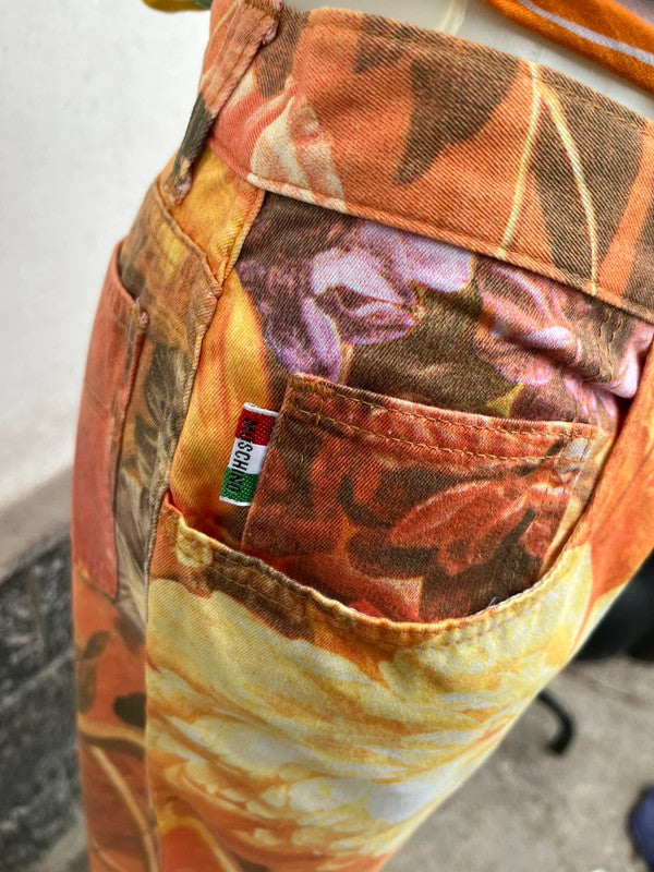 Jeans Moschino stampa fiori d'autunno TG 30