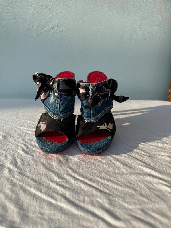 Sandali Cesare Paciotti denim e seta