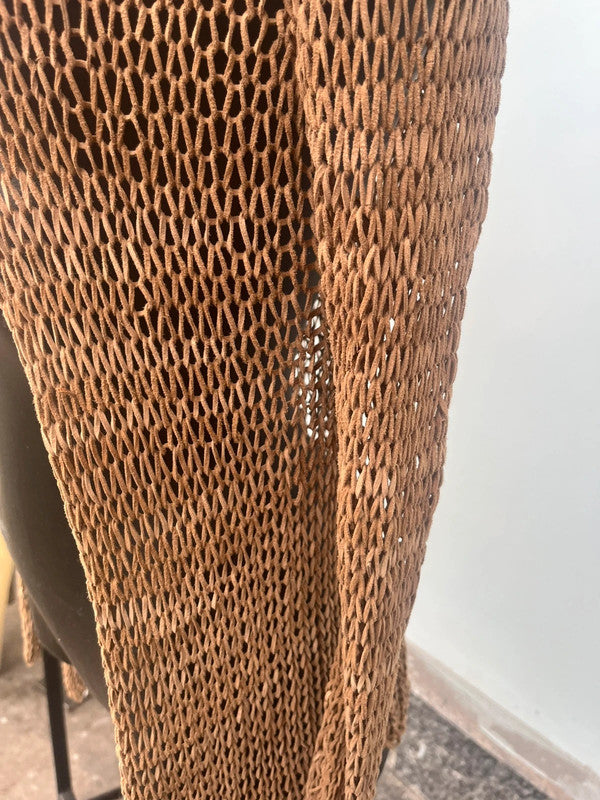 Bolero in pelle intrecciata
