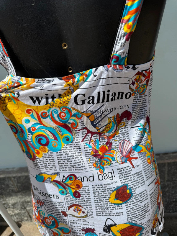 Top John Galliano gazzette marino nuovo