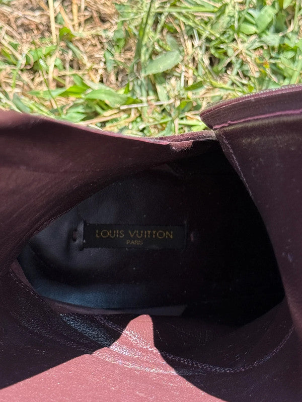 Stivali Louis Vuitton 2012 camoscio e vernice nuovi