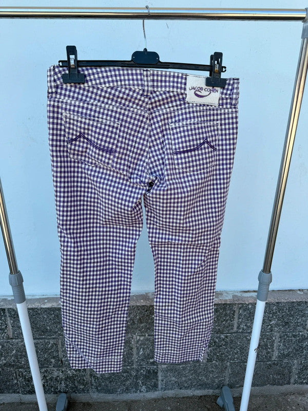 Pantalone Capri Jacob Cohen scacchi viola
