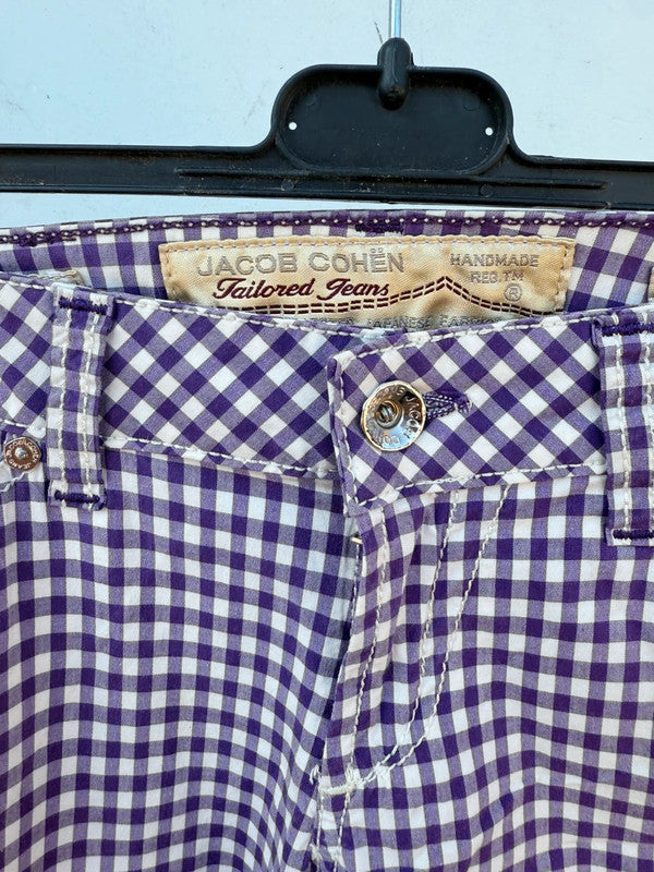 Pantalone Capri Jacob Cohen scacchi viola