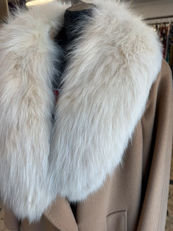 Cappotto lana e collo volpe Elena Mirò