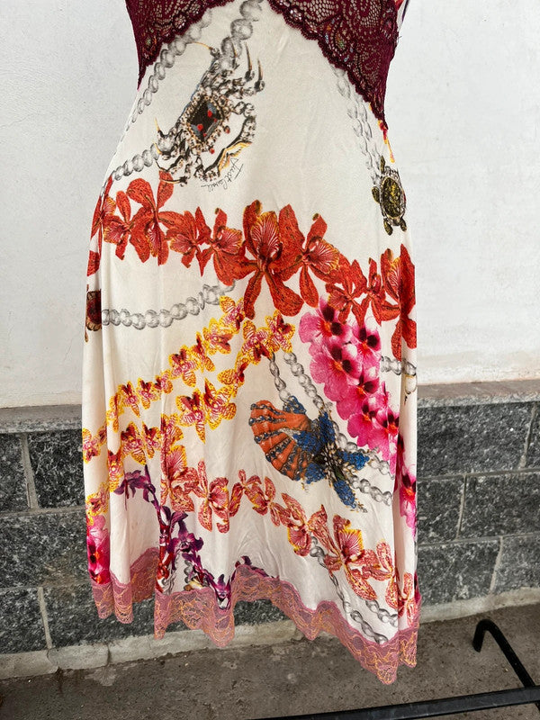 Abito Roberto Cavalli pizzo e Hawaii