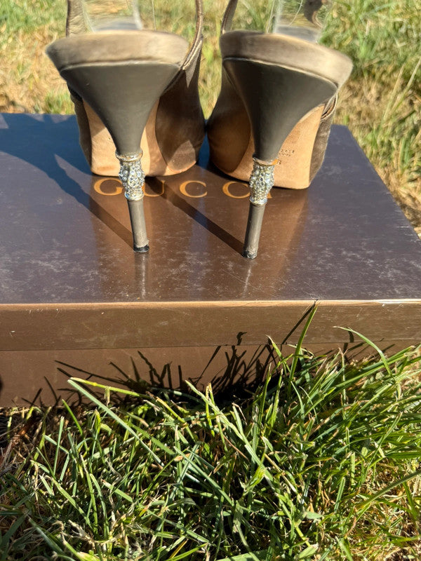 Tacchi Slingback Gucci bambù Swarovski